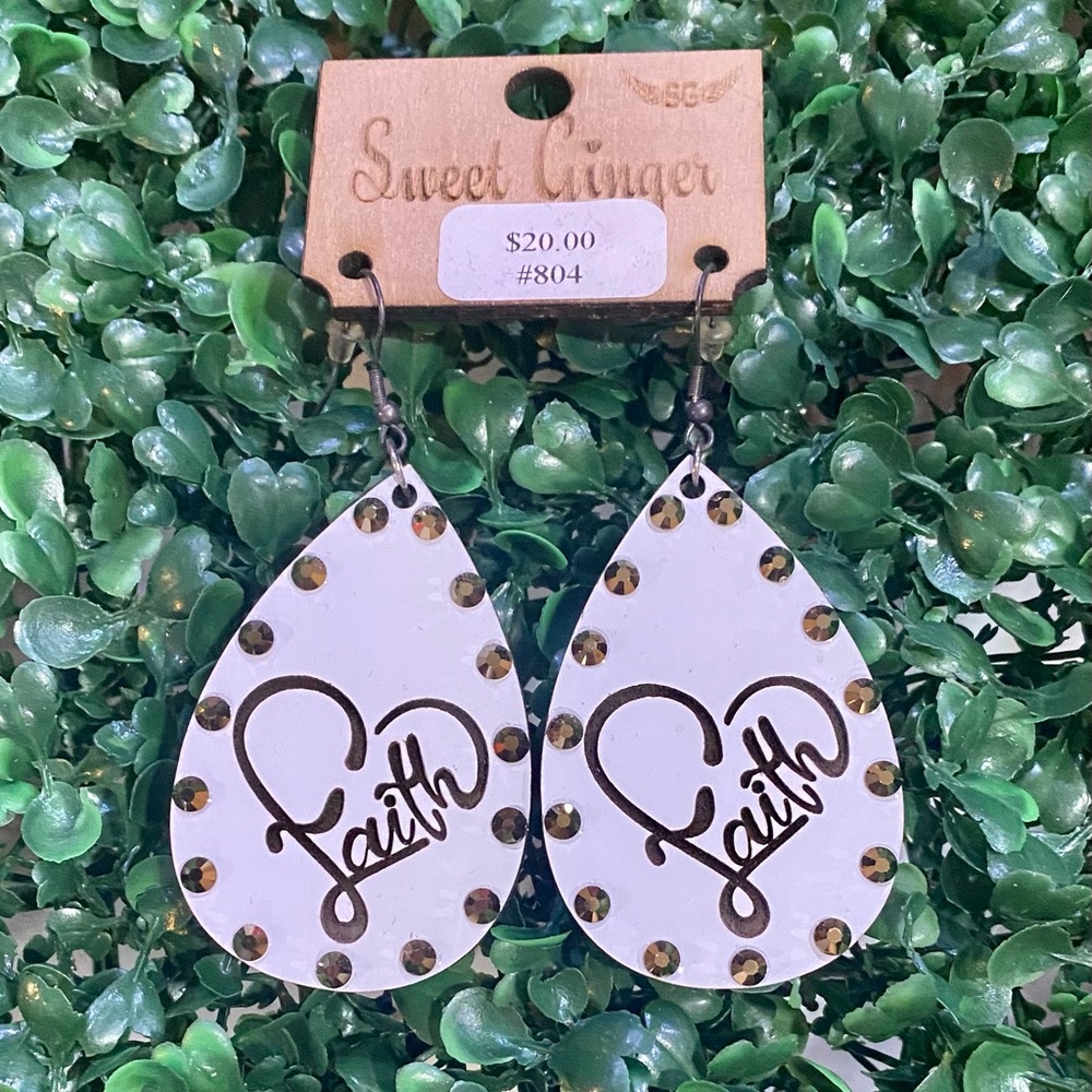 BRAND NEW WITH TAGS Faith Etched Teardrop Earrings